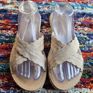 Kate Spade Ibiza Tan Leather Flat Sandal Size 11